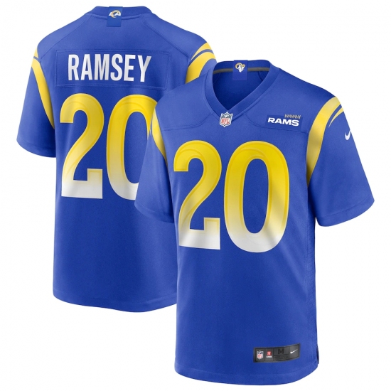 Men's Los Angeles Rams 20 Jalen Ramsey Blue Nike Royal Vapor Limited Jersey.webp