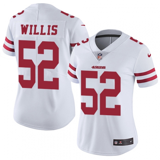Women's Nike San Francisco 49ers 52 Patrick Willis Elite White NFL Jersey