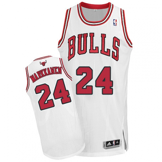 Men's Adidas Chicago Bulls 24 Lauri Markkanen Authentic White Home NBA Jersey