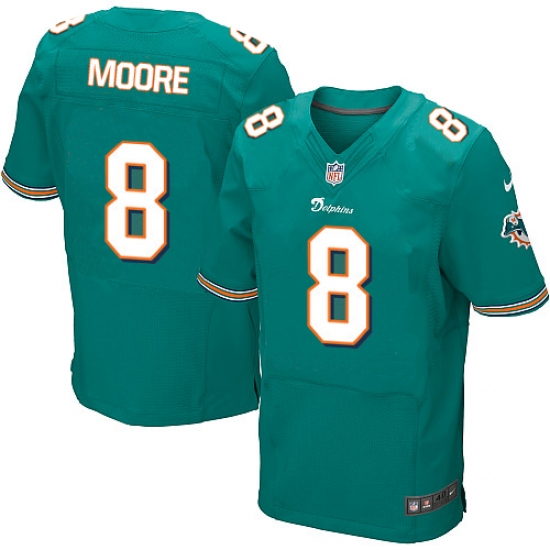 Men's Nike Miami Dolphins 8 Matt Moore Elite Aqua Green Team Color NFL Jersey