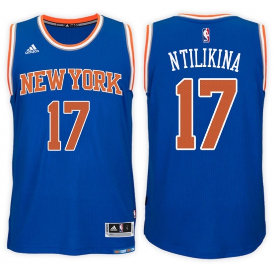 New York Knicks 17 Frank Ntilikina Road Blue New Swingman Stitched NBA Jersey