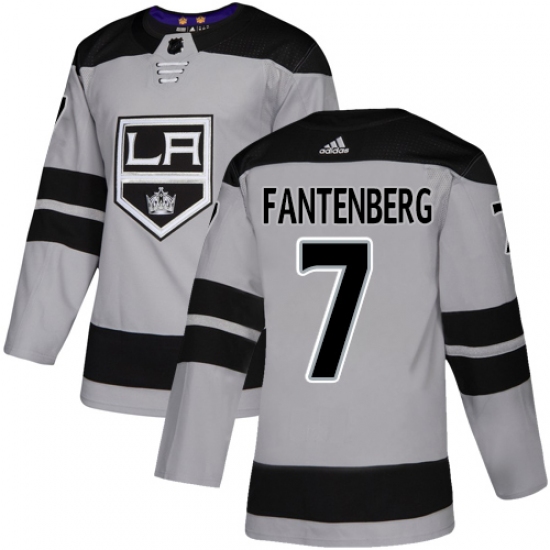 Men's Adidas Los Angeles Kings 7 Oscar Fantenberg Premier Gray Alternate NHL Jersey