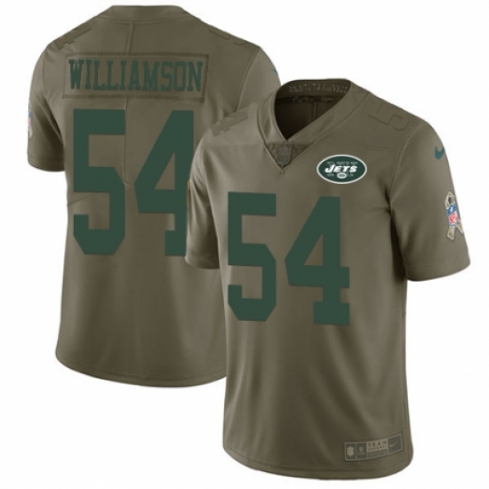 Youth Nike New York Jets 54 Avery Williamson Limited Olive 2017 Salute to Service NFL Jersey