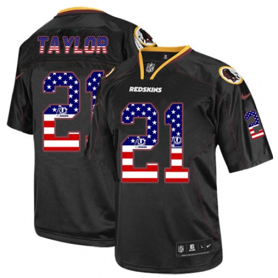 Men's Nike Washington Redskins 21 Sean Taylor Elite Black USA Flag Fashion NFL Jersey