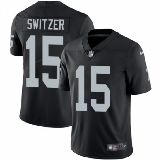 Men's Nike Oakland Raiders 15 Ryan Switzer Black Team Color Vapor Untouchable Limited Player NFL Jersey