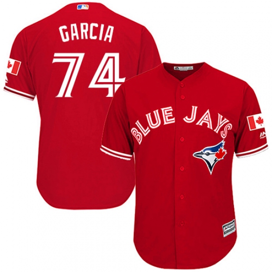 Youth Majestic Toronto Blue Jays 74 Jaime Garcia Authentic Scarlet Alternate MLB Jersey