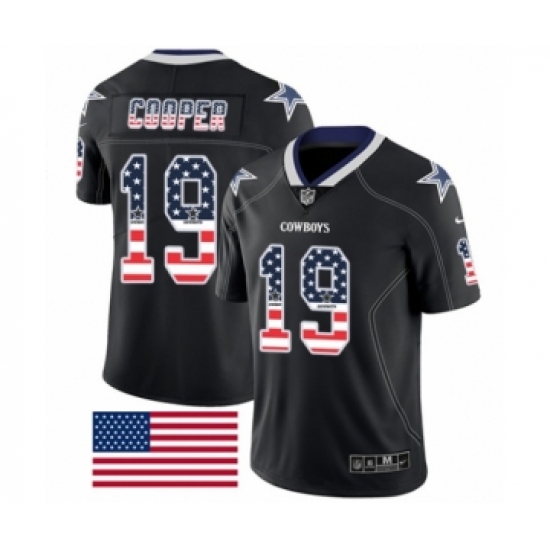 Men's Nike Dallas Cowboys 19 Amari Cooper Limited Black Rush USA Flag NFL Jersey