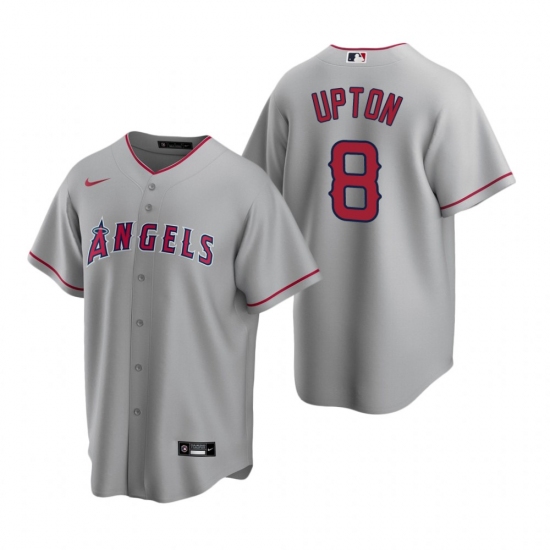 Men's Nike Los Angeles Angels 8 Justin Upton Red Alternate Stitched Baseball Jersey