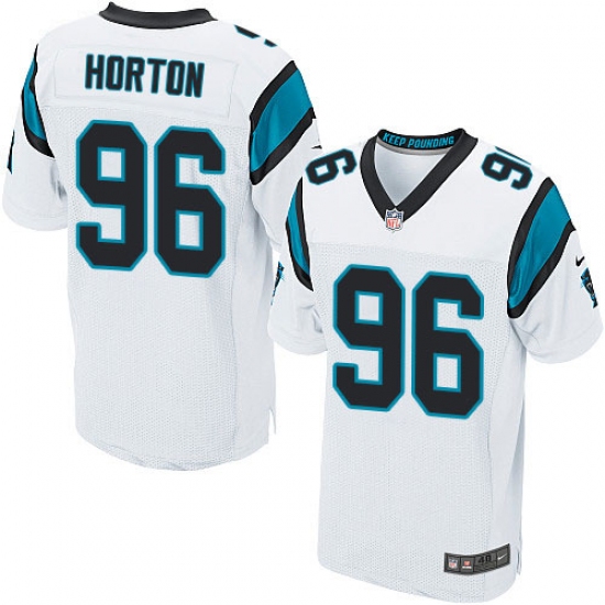 Men's Nike Carolina Panthers 96 Wes Horton Elite White NFL Jersey