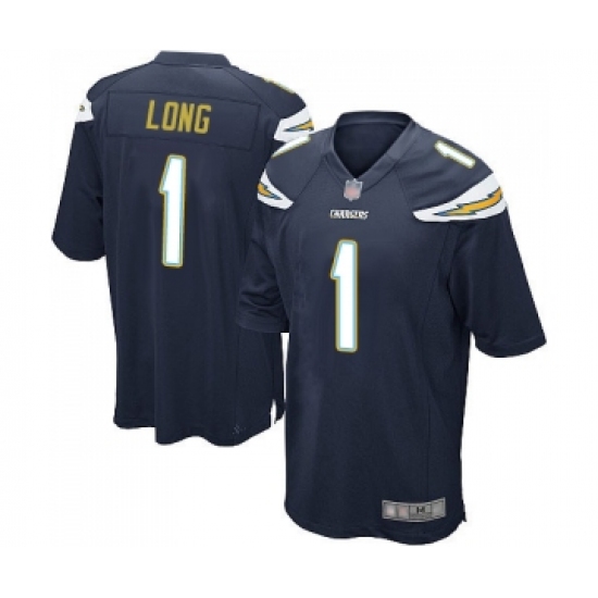Men's Los Angeles Chargers 1 Ty Long Game Navy Blue Team Color Football Jersey