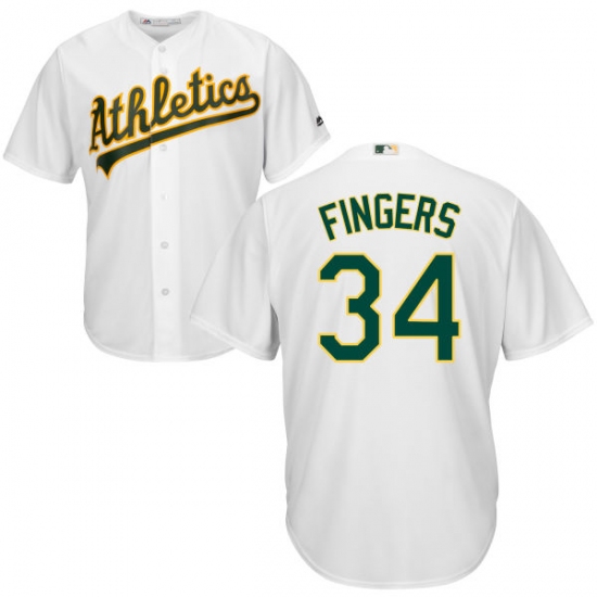 Men's Majestic Oakland Athletics 34 Rollie Fingers Replica White Home Cool Base MLB Jersey