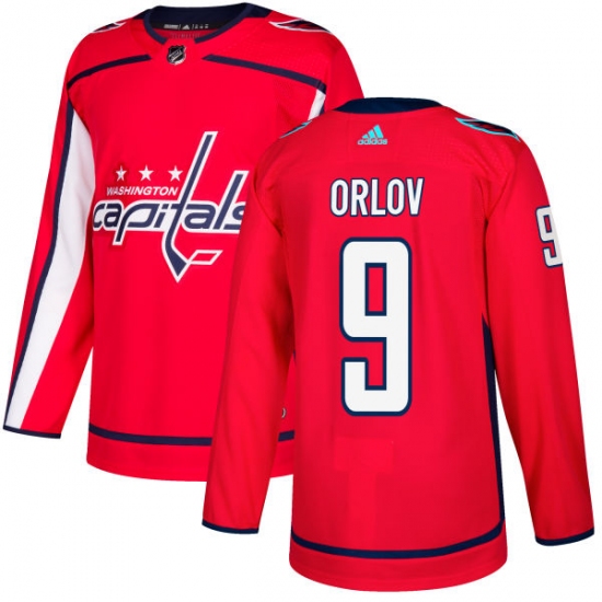 Men's Adidas Washington Capitals 9 Dmitry Orlov Authentic Red Home NHL Jersey