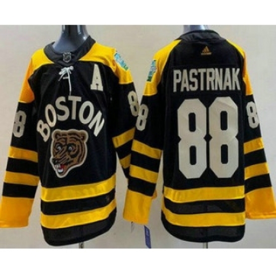 Men's Boston Bruins 88 David Pastrnak Black 2023 Winter Classic Authentic Jersey