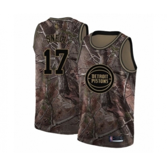 Men's Detroit Pistons 17 Tony Snell Swingman Camo Realtree Collection Basketball Jersey