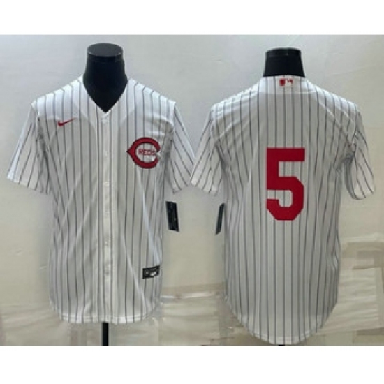 Men's Cincinnati Reds 5 Johnny Bench 2022 White Field of Dreams Stitched Baseball Jersey