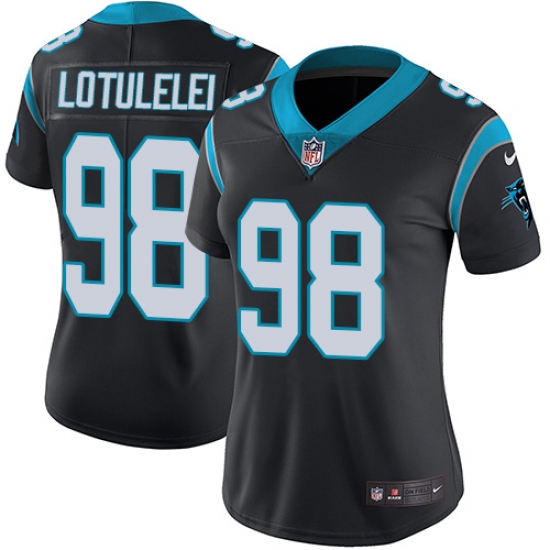 Women's Nike Carolina Panthers 98 Star Lotulelei Black Team Color Vapor Untouchable Limited Player NFL Jersey