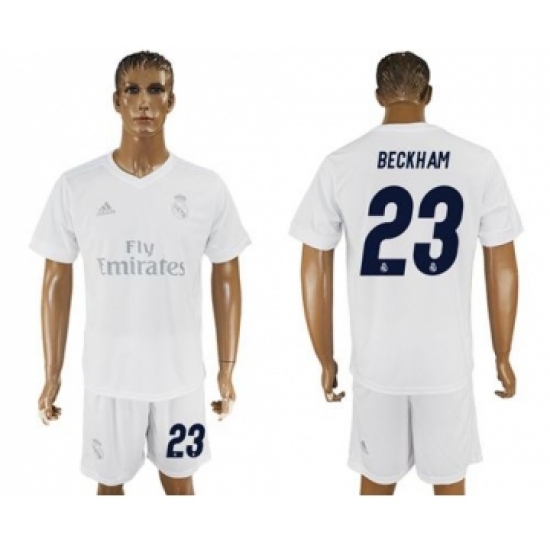 Real Madrid 23 Beckham Marine Environmental Protection Home Soccer Club Jersey