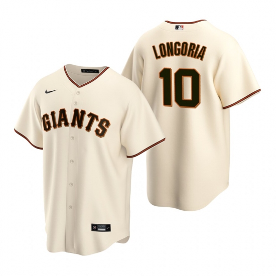 Men's Nike San Francisco Giants 10 Evan Longoria Cream Home Stitched Baseball Jersey