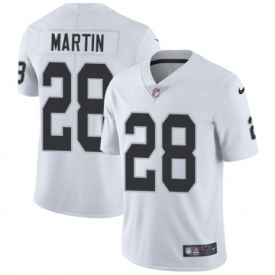 Men's Nike Oakland Raiders 28 Doug Martin White Vapor Untouchable Limited Player NFL Jersey