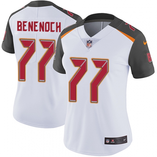 Women Nike Tampa Bay Buccaneers 77 Caleb Benenoch White Vapor Untouchable Limited Player NFL Jersey