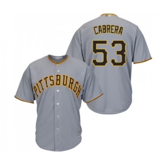 Youth Pittsburgh Pirates 53 Melky Cabrera Replica Grey Road Cool Base Baseball Jersey