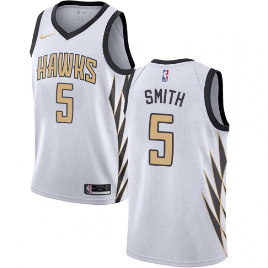 Youth Nike Atlanta Hawks 5 Josh Smith Swingman White NBA Jersey - City Edition
