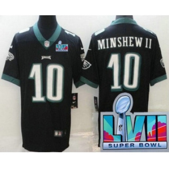 Men's Philadelphia Eagles 10 Gardner Minshew II Limited Black Super Bowl LVII Vapor Jersey