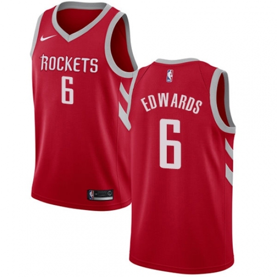 Men's Nike Houston Rockets 6 Vincent Edwards Swingman Red NBA Jersey - Icon Edition