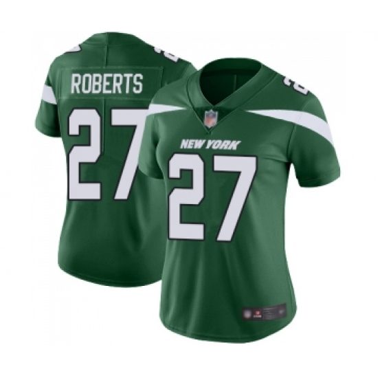 Women's New York Jets 27 Darryl Roberts Green Team Color Vapor Untouchable Limited Player Football Jersey