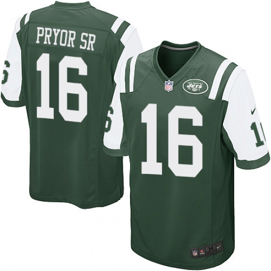 Men's Nike New York Jets 16 Terrelle Pryor Sr. Game Green Team Color NFL Jersey