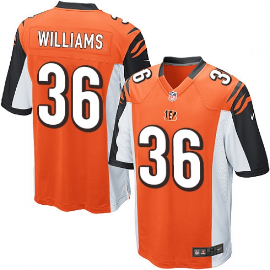 Men's Nike Cincinnati Bengals 36 Shawn Williams Game Orange Alternate NFL Jersey