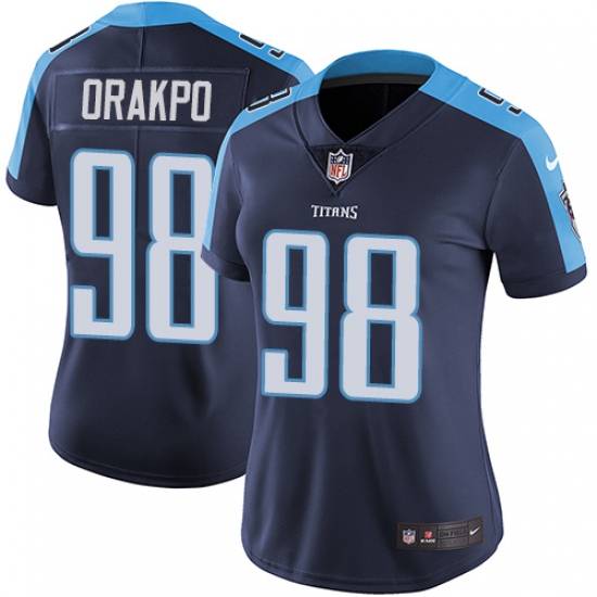 Women's Nike Tennessee Titans 98 Brian Orakpo Navy Blue Alternate Vapor Untouchable Limited Player NFL Jersey