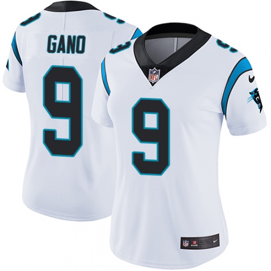 Women's Nike Carolina Panthers 9 Graham Gano White Vapor Untouchable Limited Player NFL Jersey