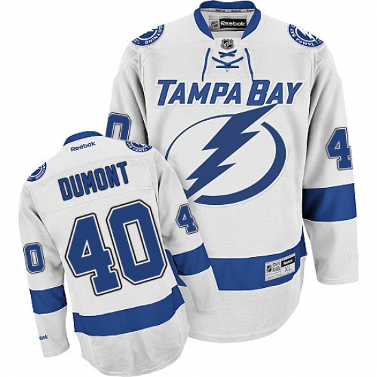 Youth Reebok Tampa Bay Lightning 40 Gabriel Dumont Authentic White Away NHL Jersey