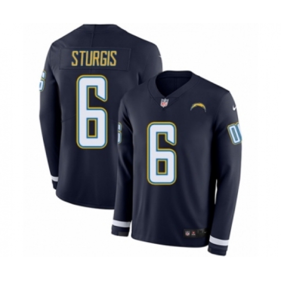 Men's Nike Los Angeles Chargers 6 Caleb Sturgis Limited Navy Blue Therma Long Sleeve NFL Jersey