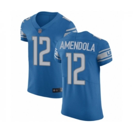 Men's Detroit Lions 12 Danny Amendola Blue Team Color Vapor Untouchable Elite Player Football Jersey