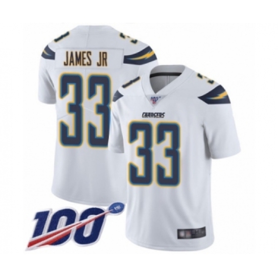 Men's Los Angeles Chargers 33 Derwin James White Vapor Untouchable Limited Player 100th Season Football Jersey