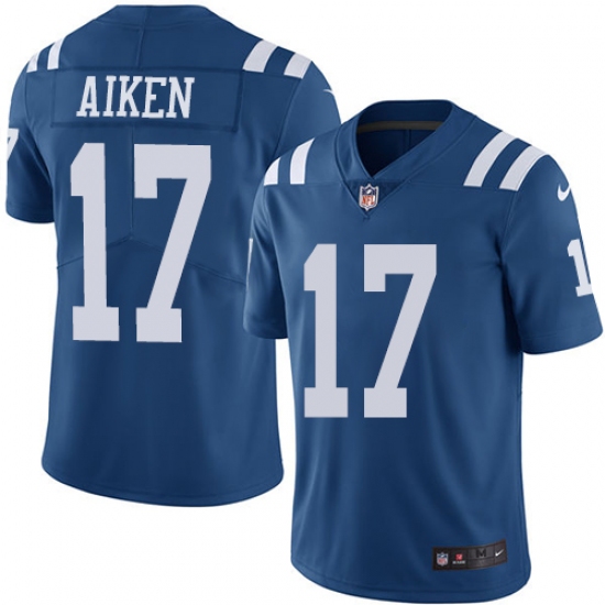 Youth Nike Indianapolis Colts 17 Kamar Aiken Limited Royal Blue Rush Vapor Untouchable NFL Jersey