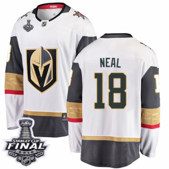 Youth Vegas Golden Knights 18 James Neal Authentic White Away Fanatics Branded Breakaway 2018 Stanley Cup Final NHL Jersey