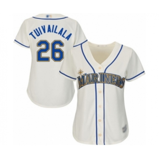 Women's Seattle Mariners 26 Sam Tuivailala Authentic Cream Alternate Cool Base Baseball Player Jersey