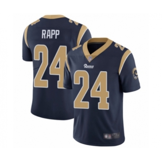 Men's Los Angeles Rams 24 Taylor Rapp Navy Blue Team Color Vapor Untouchable Limited Player Football Jersey