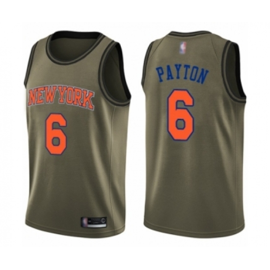 Youth New York Knicks 6 Elfrid Payton Swingman Green Salute to Service Basketball Jersey
