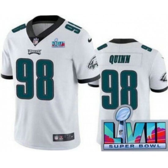 Men's Philadelphia Eagles 98 Robert Quinn Limited White Super Bowl LVII Vapor Jersey