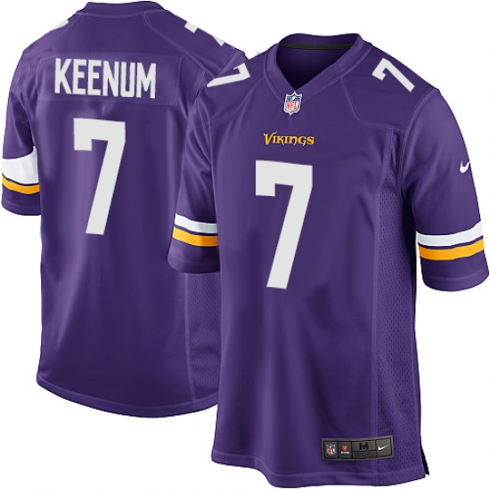 Men's Nike Minnesota Vikings 7 Case Keenum Game Purple Team Color NFL Jersey