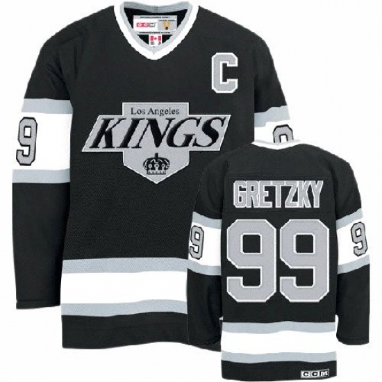 Youth CCM Los Angeles Kings 99 Wayne Gretzky Premier Black Throwback NHL Jersey