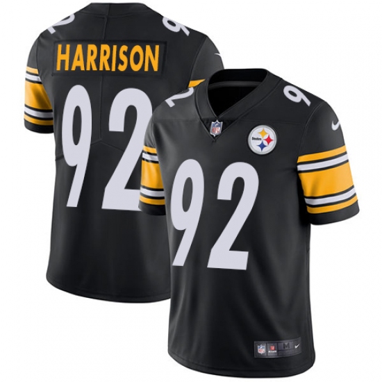 Men's Nike Pittsburgh Steelers 92 James Harrison Black Team Color Vapor Untouchable Limited Player NFL Jersey