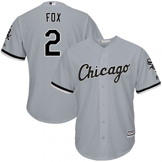 Men's Majestic Chicago White Sox 2 Nellie Fox Grey Road Flex Base Authentic Collection MLB Jersey