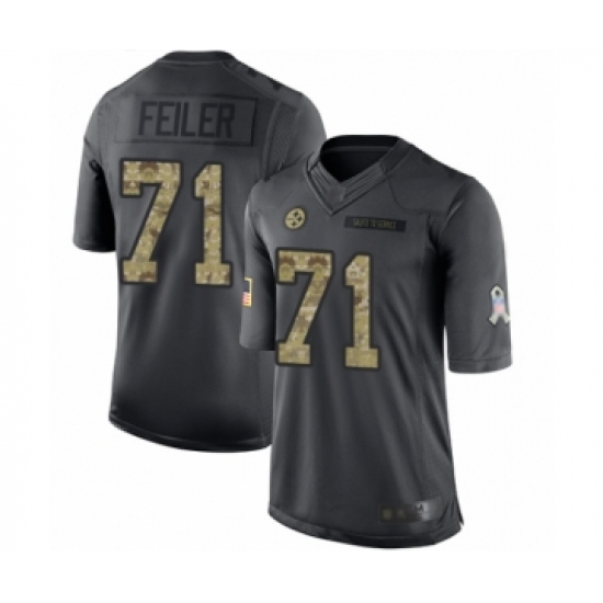 Men's Pittsburgh Steelers 71 Matt Feiler Limited Black 2016 Salute to Service Football Jersey