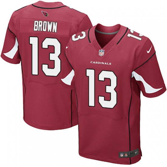 Men's Nike Arizona Cardinals 13 Jaron Brown Elite Red Team Color NFL Jersey