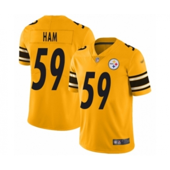 Women's Pittsburgh Steelers 59 Jack Ham Limited Gold Inverted Legend Football Jersey